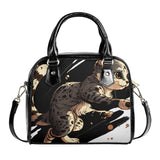 Cat Print  PU Shoulder Handbag