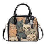 Cat Print  PU Shoulder Handbag