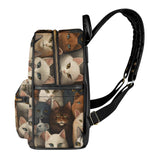 Cat Print  Casual PU Backpack