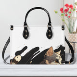 Cat Print  New Version-Luxury Women PU Leather Handbag