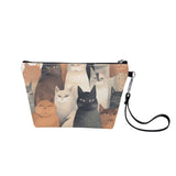 Cat Print  Zipper Sling Make Up Bag