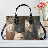 Cat Print  New Version-Luxury Women PU Leather Handbag