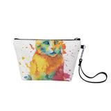 Cat Print  Zipper Sling Make Up Bag