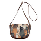 Cat Print  Saddle Bag