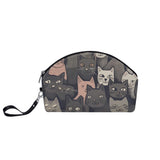 Cat Print  Curved Cosmetic Bag