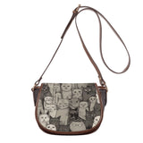 Cat Print  Saddle Bag