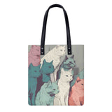 Cat Print  PU Leather Handbags