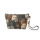 Cat Print  Zipper Sling Make Up Bag