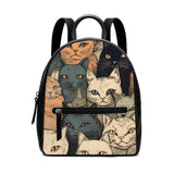 Cat Print  Cute PU Backpack