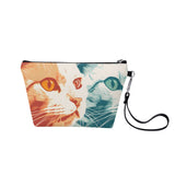 Cat Print  Zipper Sling Make Up Bag