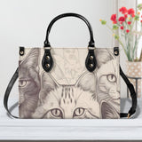 Cat Print  New Version-Luxury Women PU Leather Handbag