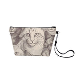 Cat Print  Zipper Sling Make Up Bag