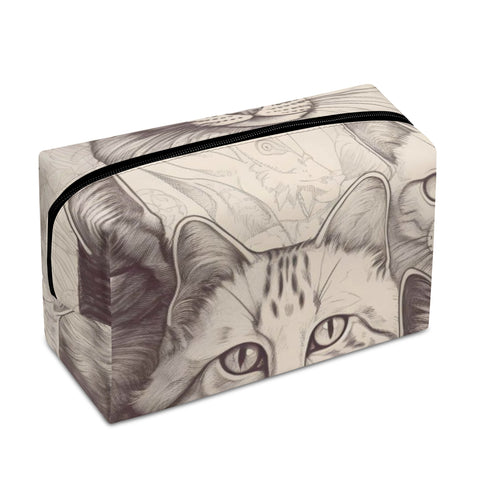 Cat Print  PU Cosmetic Bag