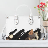 Cat Print  New Version-Luxury Women PU Leather Handbag