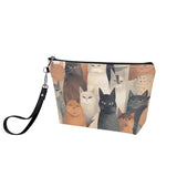 Cat Print  Zipper Sling Make Up Bag