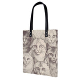 Cat Print  PU Leather Handbags