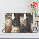 Cat Print  New Version-Luxury Women PU Leather Handbag