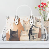 Cat Print  New Version-Luxury Women PU Leather Handbag