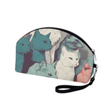 Cat Print  Curved Cosmetic Bag