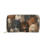 Cat Print  PU Leather Zipper Wallet