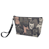 Cat Print  Zipper Sling Make Up Bag