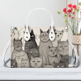 Cat Print  New Version-Luxury Women PU Leather Handbag