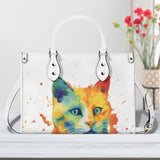 Cat Print  New Version-Luxury Women PU Leather Handbag