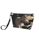 Cat Print  Zipper Sling Make Up Bag