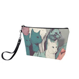 Cat Print  Zipper Sling Make Up Bag