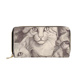 Cat Print  PU Leather Zipper Wallet