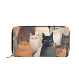 Cat Print  PU Leather Zipper Wallet