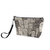 Cat Print  Zipper Sling Make Up Bag