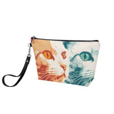 Cat Print  Zipper Sling Make Up Bag