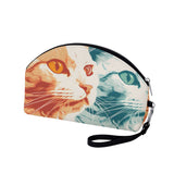 Cat Print  Curved Cosmetic Bag