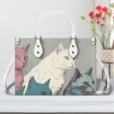 Cat Print  New Version-Luxury Women PU Leather Handbag