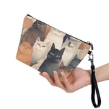 Cat Print  Zipper Sling Make Up Bag