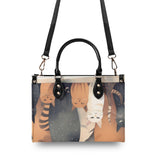 Cat Print  New Version-Luxury Women PU Leather Handbag