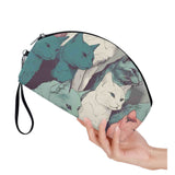 Cat Print  Curved Cosmetic Bag