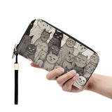 Cat Print  Leather Zipper Wristlet Wallet