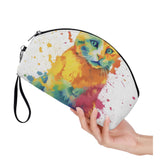 Cat Print  Curved Cosmetic Bag