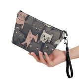 Cat Print  Zipper Sling Make Up Bag