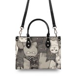 Cat Print  New Version-Luxury Women PU Leather Handbag