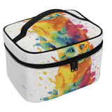 Cat Print  All-Over Print Leather Cosmetic Bag