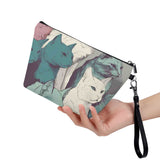 Cat Print  Zipper Sling Make Up Bag