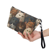 Cat Print  Zipper Sling Make Up Bag