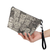 Cat Print  Zipper Sling Make Up Bag