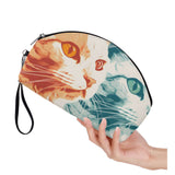 Cat Print  Curved Cosmetic Bag