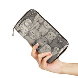 Cat Print  PU Leather Zipper Wallet