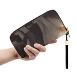 Cat Print  Leather Zipper Wristlet Wallet