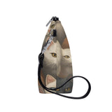 Cat Print  Zipper Sling Make Up Bag